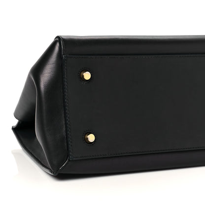 Celine Smooth Calfskin Medium Bi-Color Edge Shoulder Bag Black Navy 7 of 8