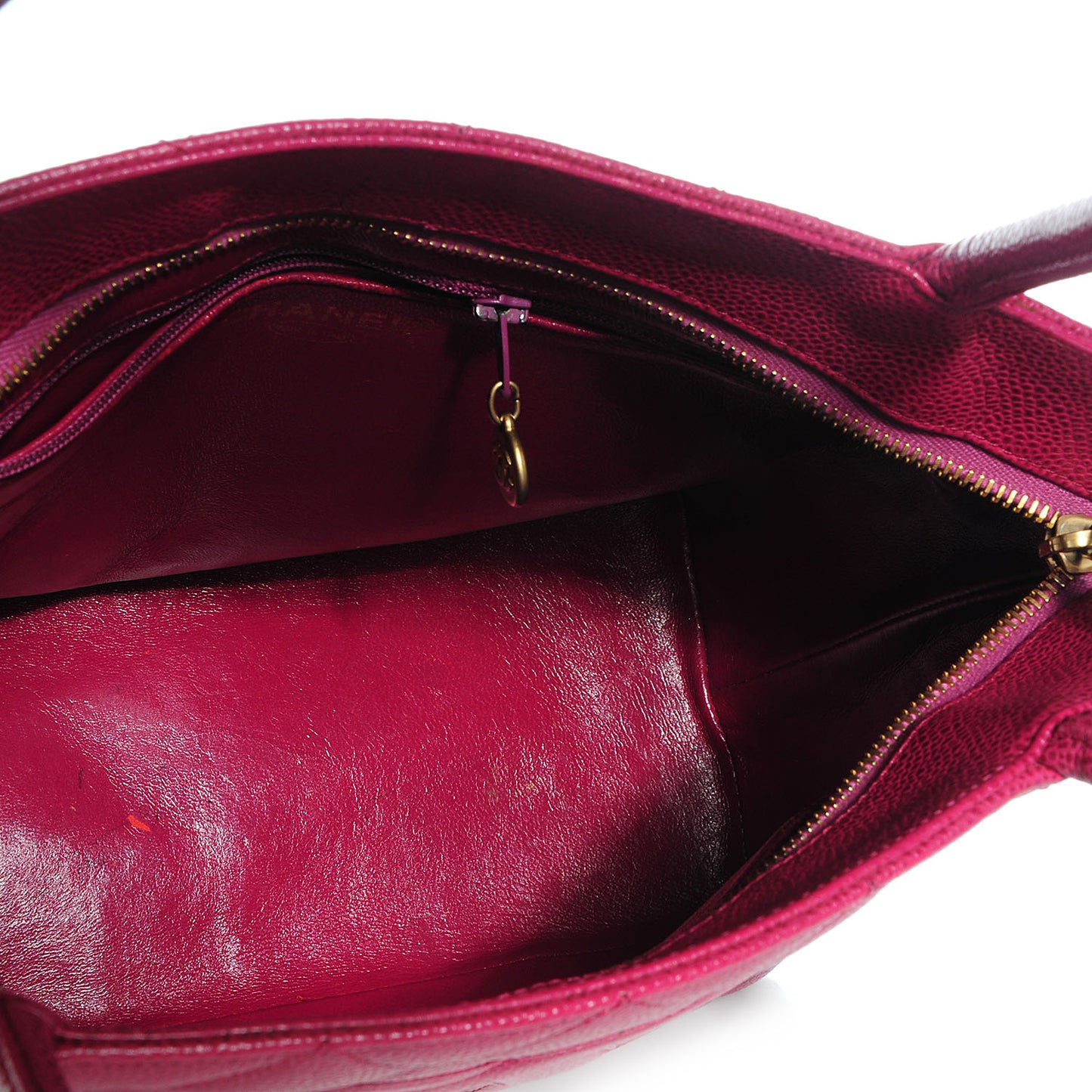 Caviar Medallion Tote Dark Pink