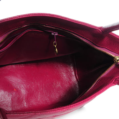 Chanel Caviar Medallion Tote Dark Pink 9 of 9