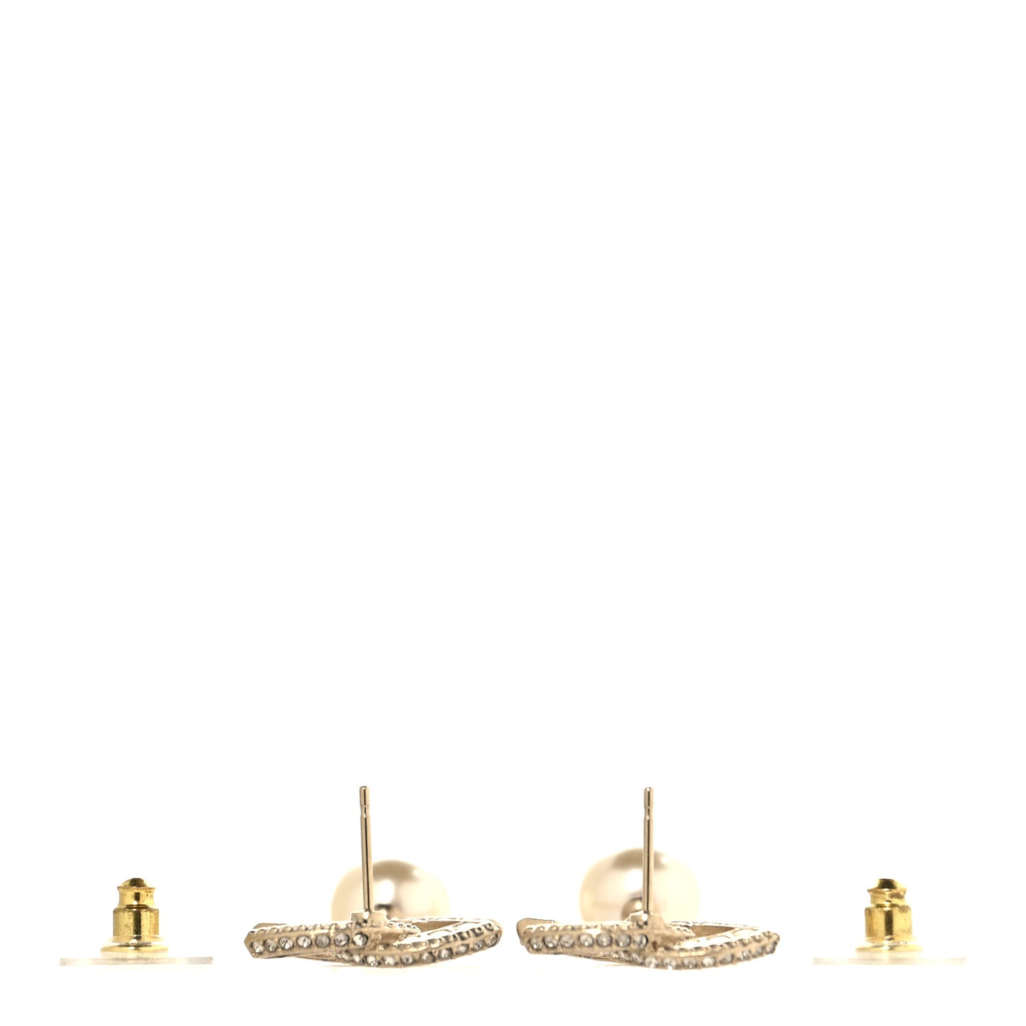 Crystal Timeless CC Pearl Drop Earrings Light Gold