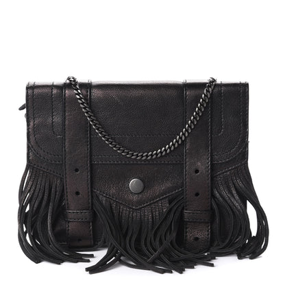 Proenza Schouler Lambskin Fringe PS1 Chain Wallet Black 1 of 10