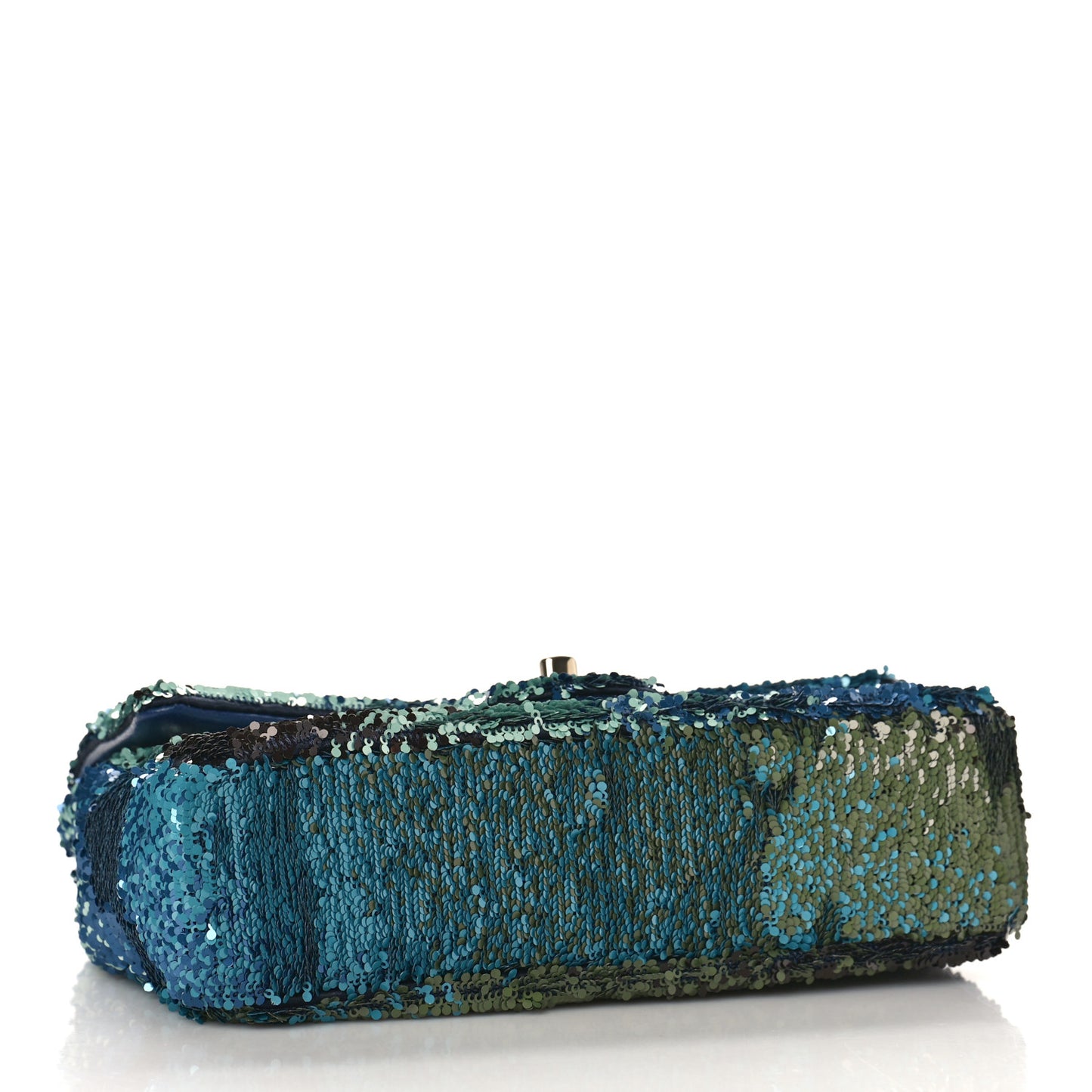 Shaded Sequins Mini Flap Light Green Dark Brown White Blue