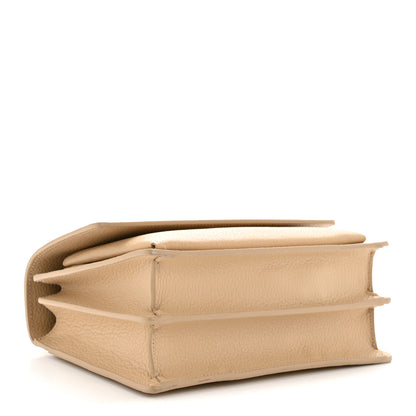 Saint Laurent Grained Calfskin Medium Monogram Sunset Satchel Nude Powder 4 of 13
