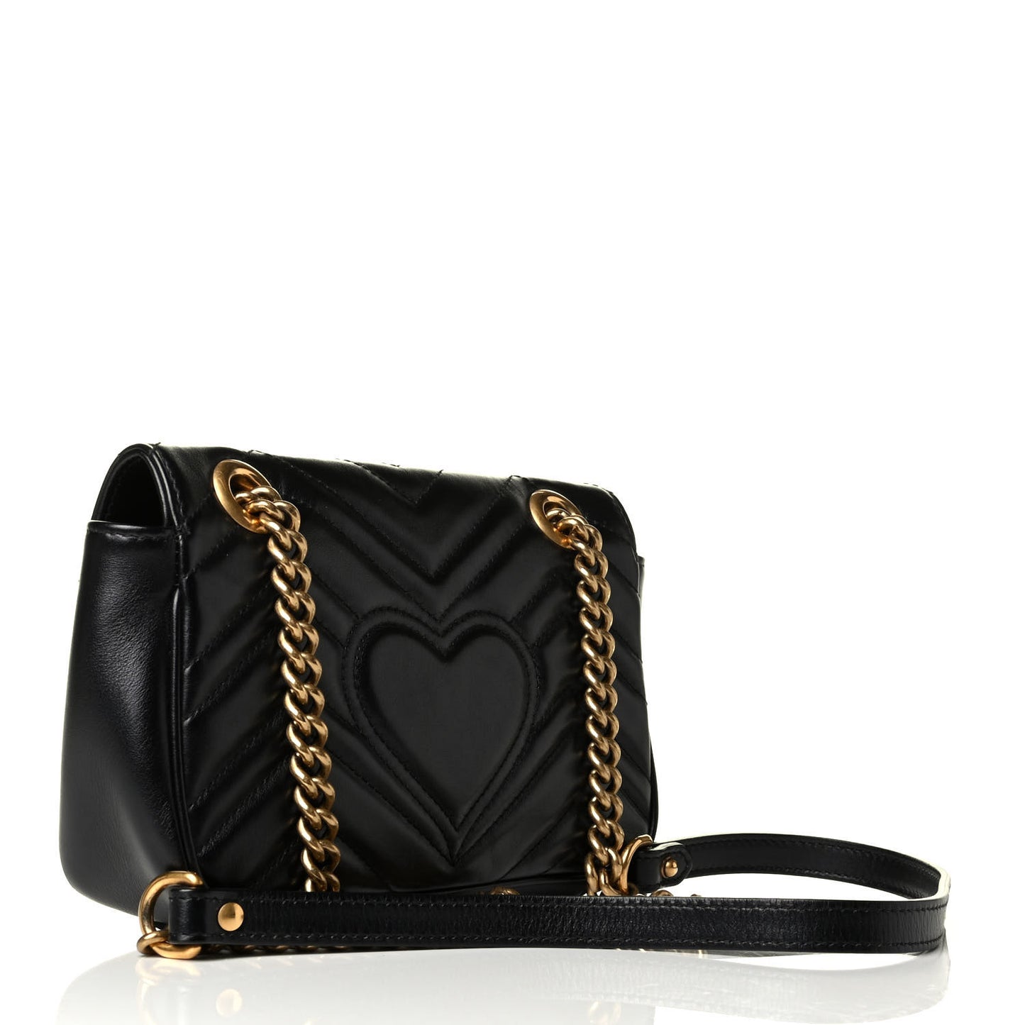 Calfskin Matelasse Mini GG Marmont Shoulder Bag Black
