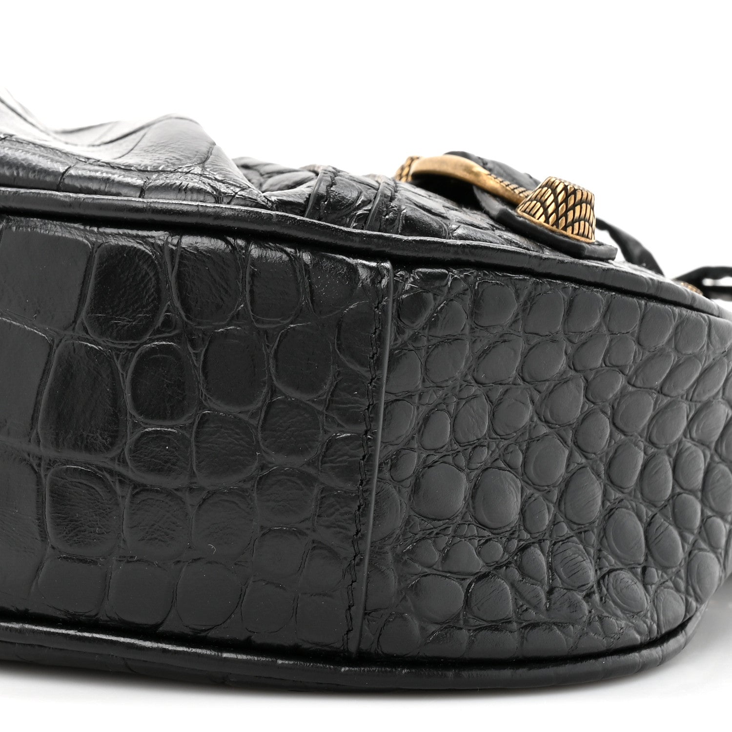 Balenciaga Extra Supple Calfskin Crocodile Embossed Le Cagole Shoulder Bag XS Black 10 of 11