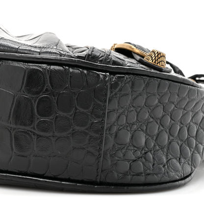 Balenciaga Extra Supple Calfskin Crocodile Embossed Le Cagole Shoulder Bag XS Black 10 of 11