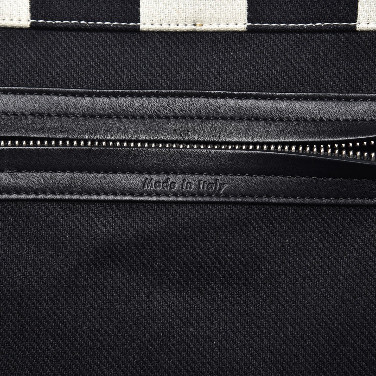 Cotton Canvas Striped Medium Phantom Luggage White Black