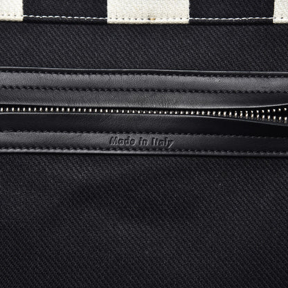 Celine Cotton Canvas Striped Medium Phantom Luggage White Black 6 of 19