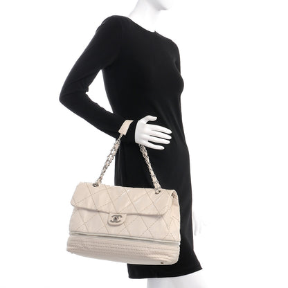 Chanel Calfskin Stitched Large Expandable Flap Bag White 2 of 19