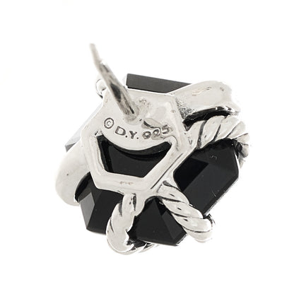 David Yurman Sterling Silver Diamond Black Onyx 11mm Cable Wrap Earrings 4 of 4