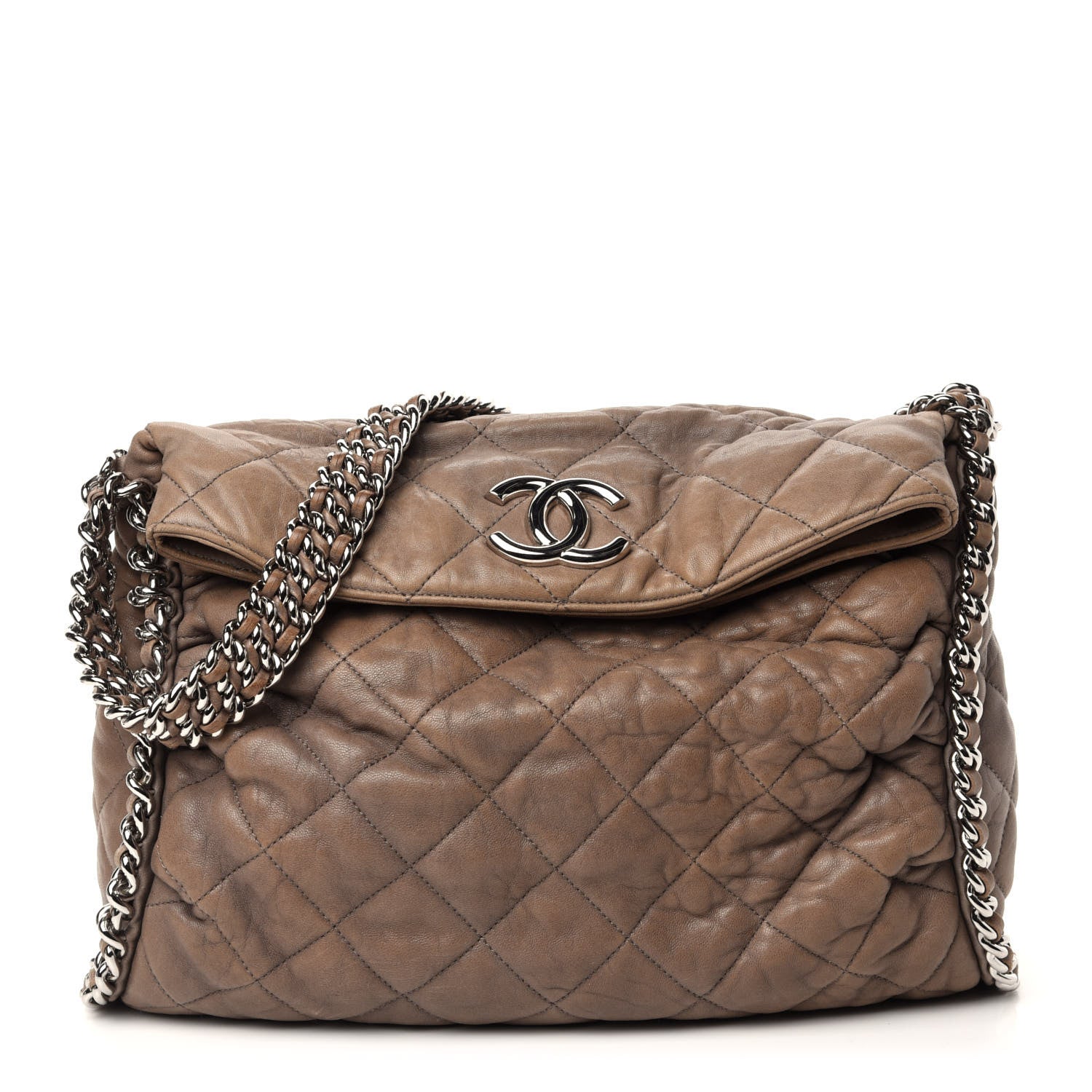 Chanel Washed Lambskin Chain Around Hobo Taupe 1 of 10