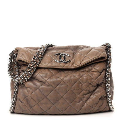 Chanel Washed Lambskin Chain Around Hobo Taupe 1 of 10