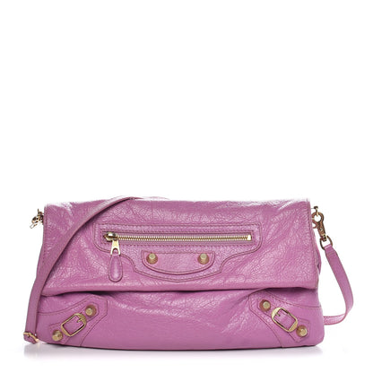 Balenciaga Agneau Giant 12 Gold Hardware Envelope Strap Clutch Rose Berlingot 1 of 11