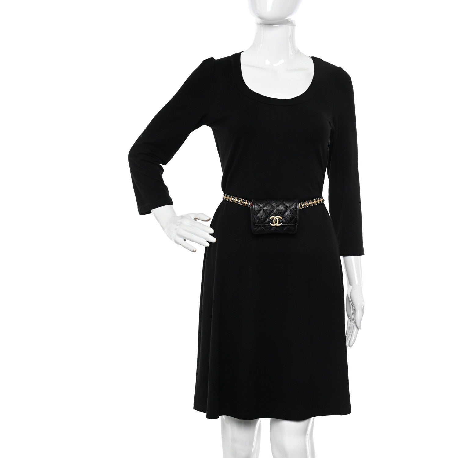 Chanel Shiny Caviar Quilted Chain Melody Belt Bag Black 2 of 11