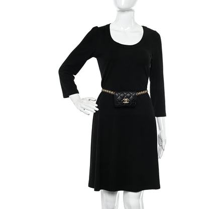 Chanel Shiny Caviar Quilted Chain Melody Belt Bag Black 2 of 11