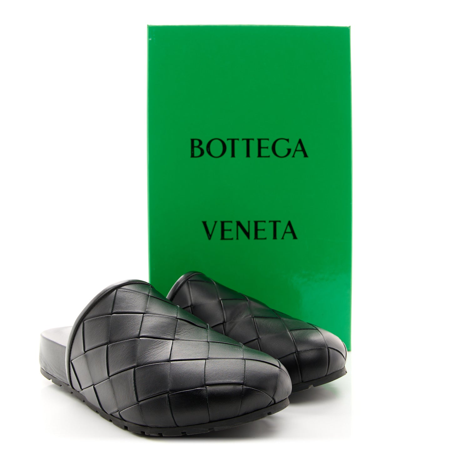Nappa Intrecciato Reggie Mules 40 Black