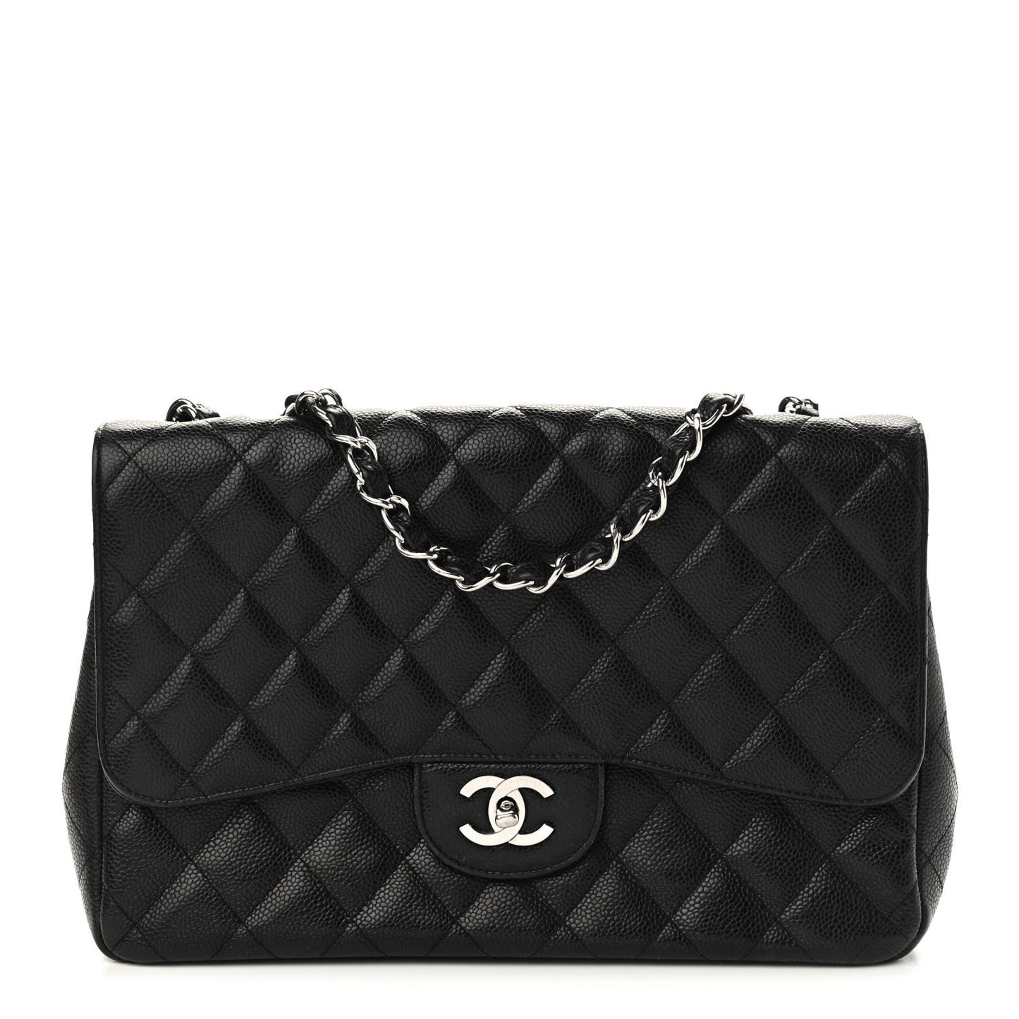 Caviar Quilted Jumbo Single Flap Black