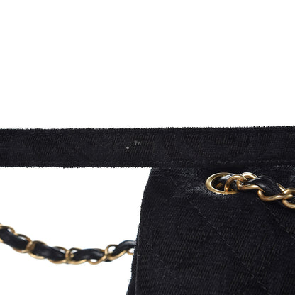 Chanel Velvet Camellia Stamped XXL Travel Flap Bag Black 8 of 8