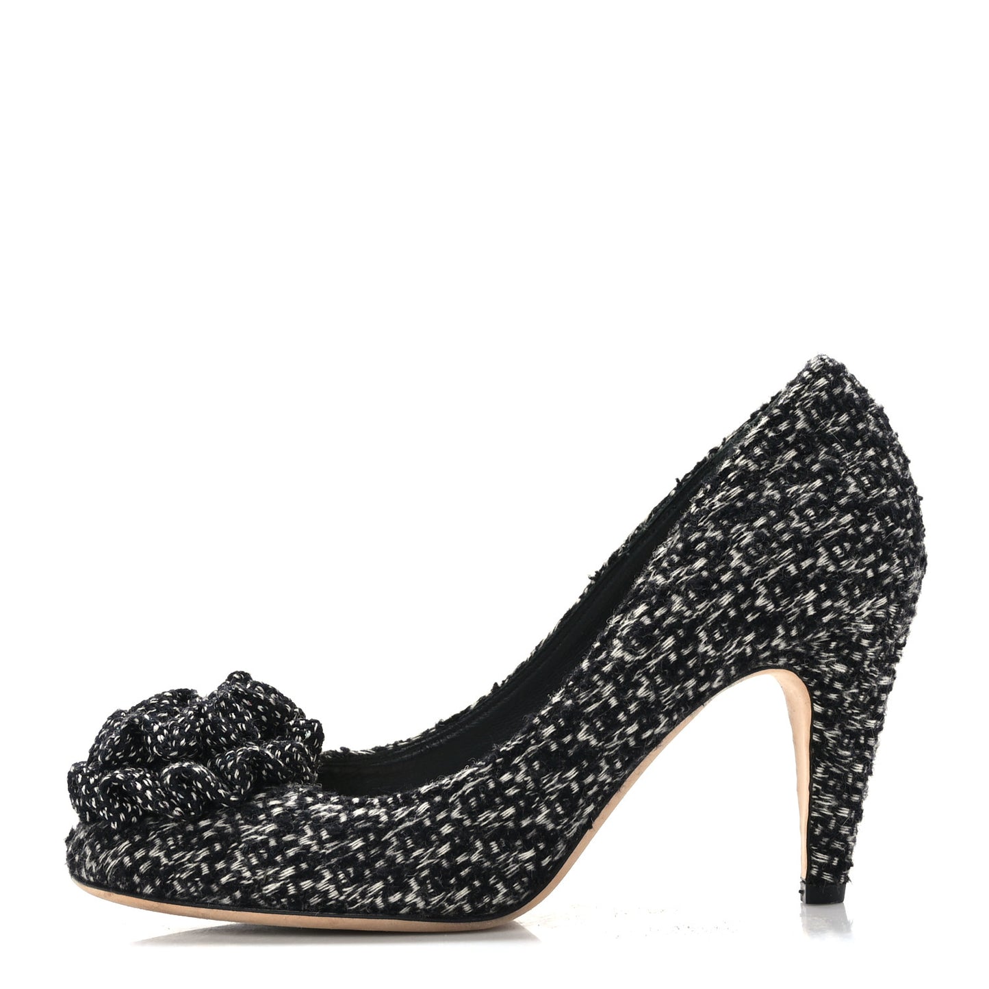 Tweed Camellia CC Pumps 37.5 Black