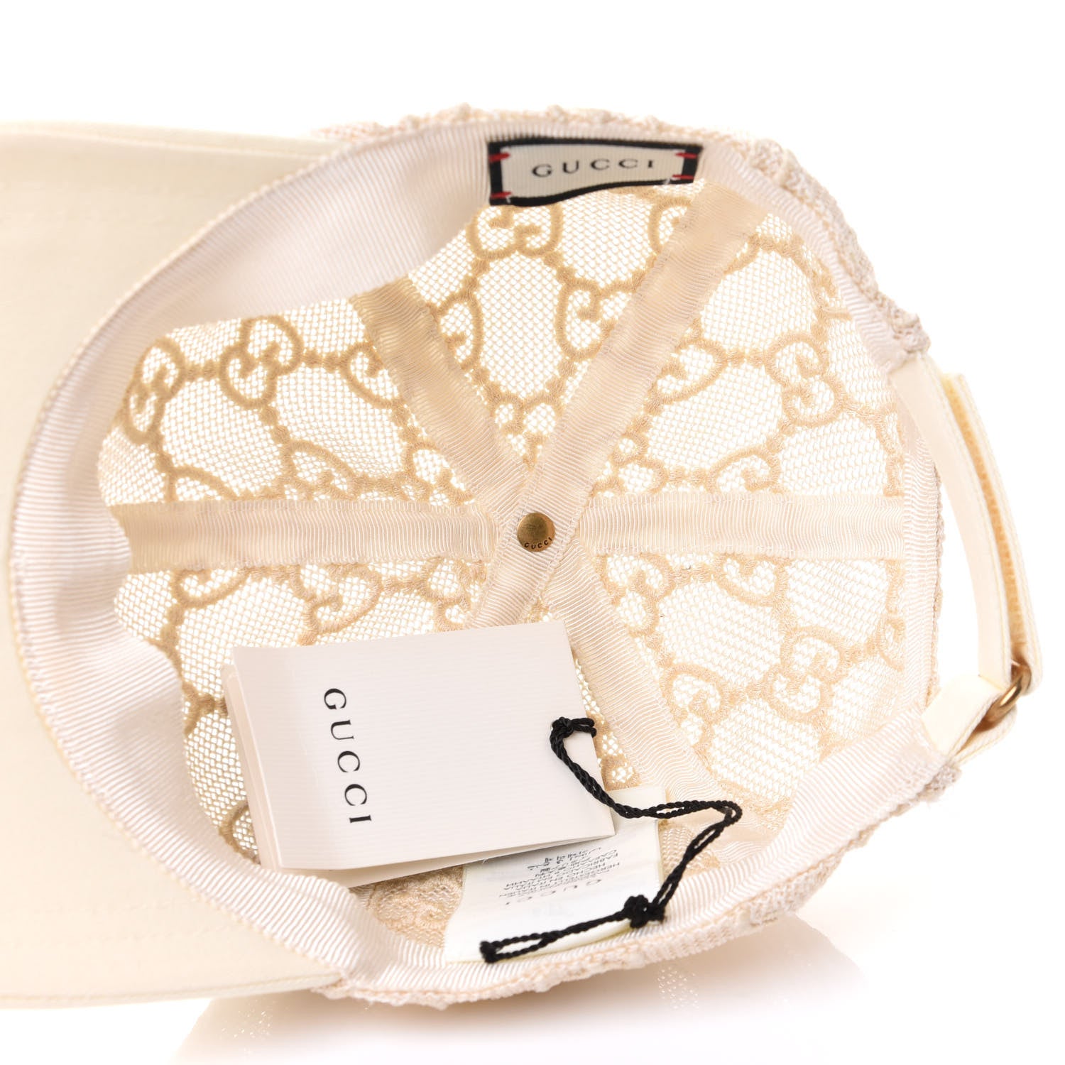 Gucci Mesh GG Monogram Shivali Baseball Hat M Cream Ivory 4 of 4