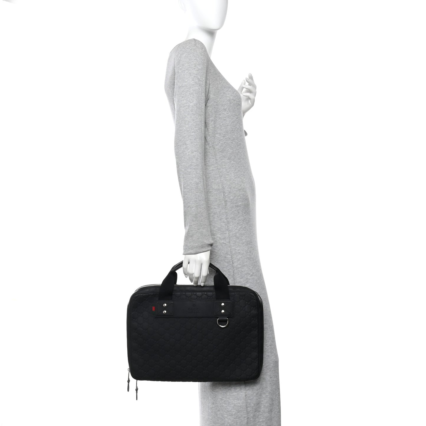 Rubber Guccissima Laptop Briefcase Black