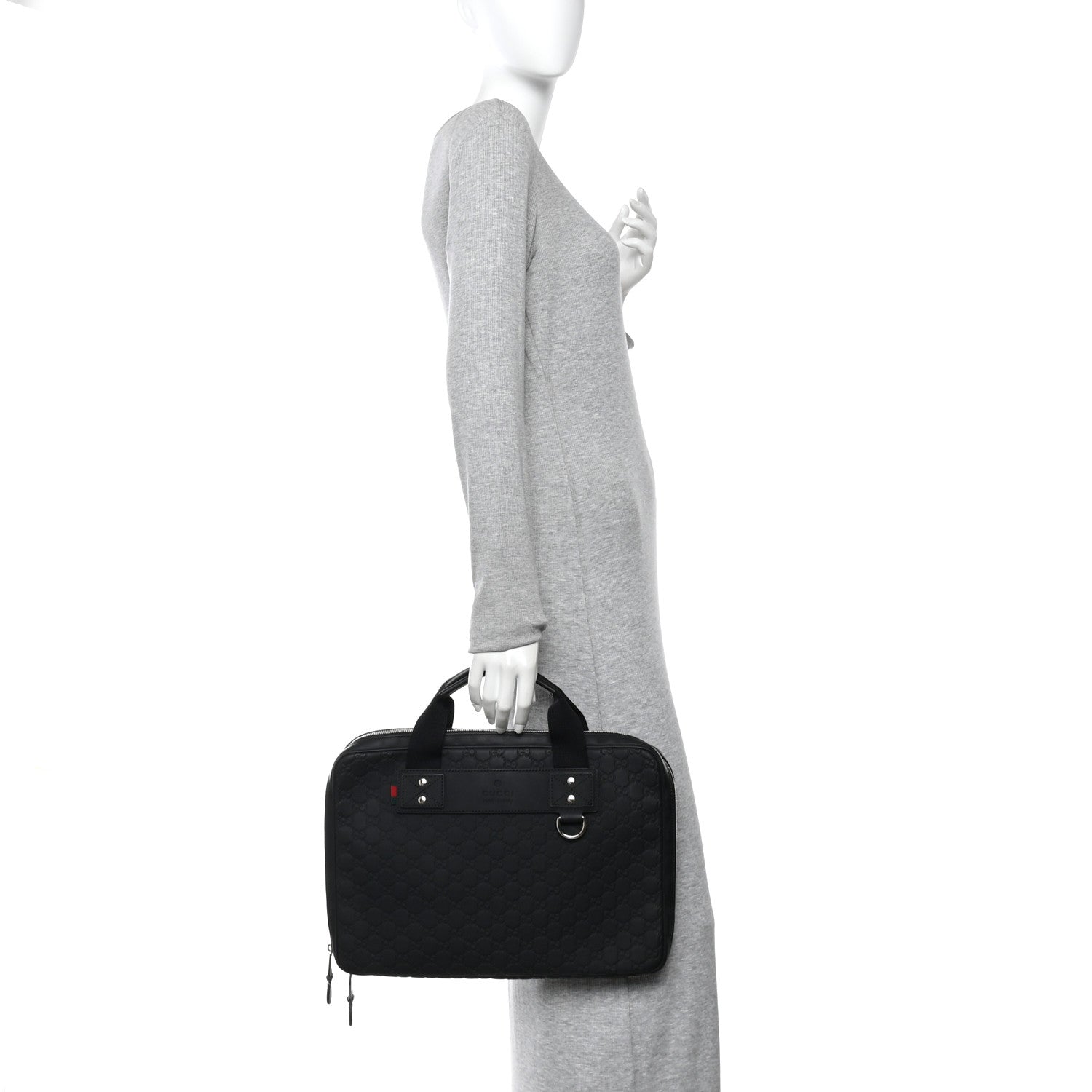 Gucci Rubber Guccissima Laptop Briefcase Black 2 of 13
