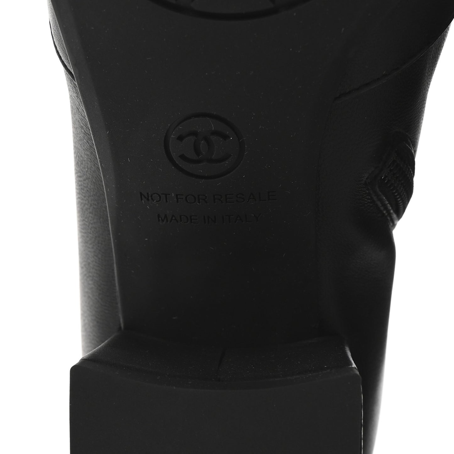 Stretch Lambskin Cap Toe CC Short Boots 37.5 Black
