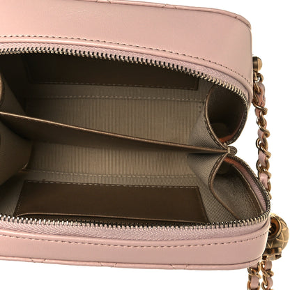 Chanel Lambskin Quilted CC Pearl Crush Camera Case Light Beige 4 of 7