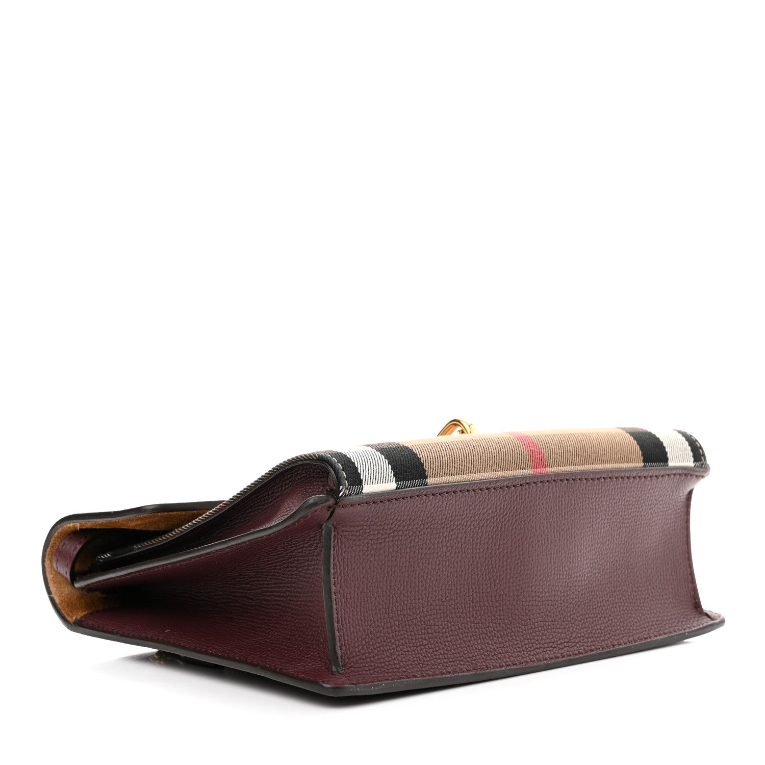 Burberry Derby Calfskin House Check Small Macken Crossbody Bag Mahogany Red 4 of 16