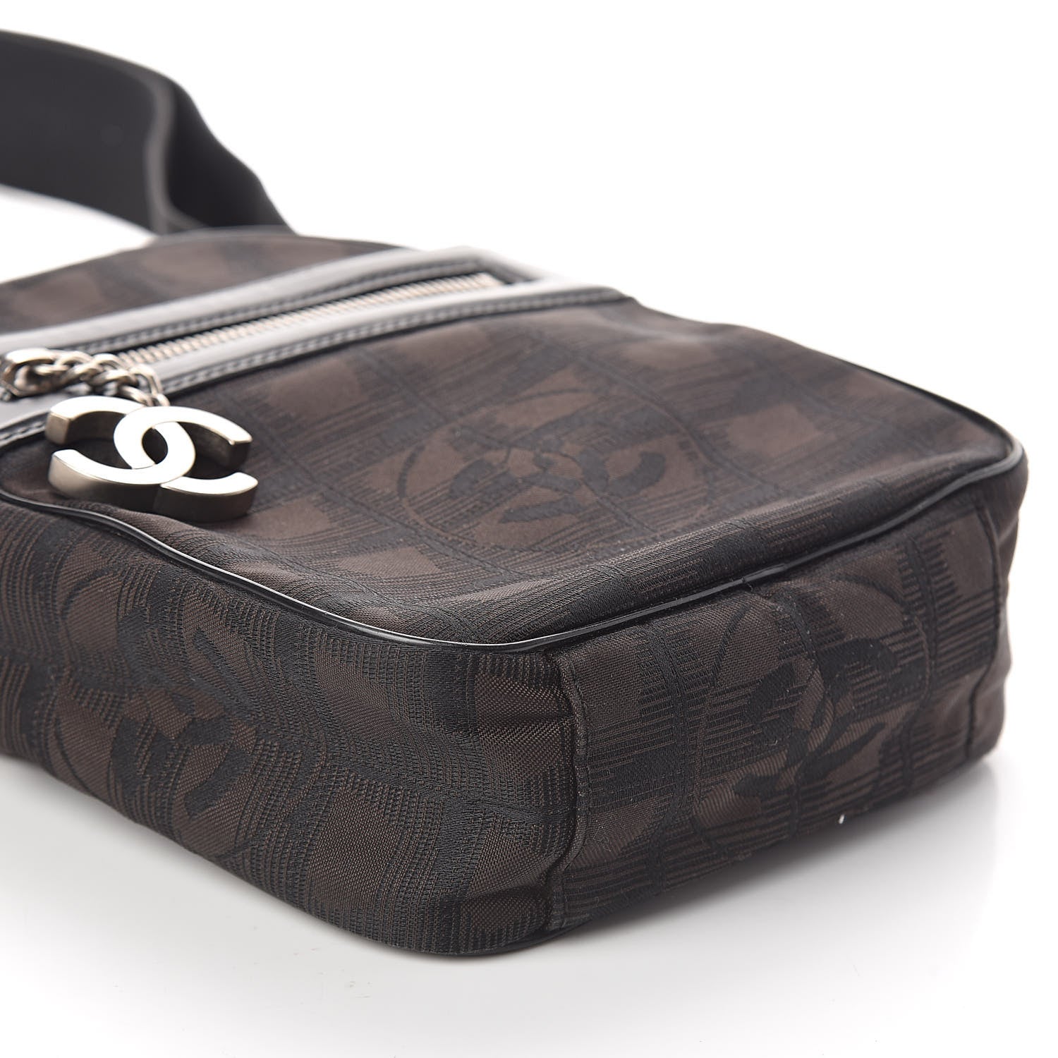 Chanel Nylon Travel Crossbody Bag Brown Black 9 of 10