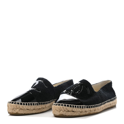 Chanel Fabric Patent Calfskin CC Espadrilles 41 Black 3 of 8