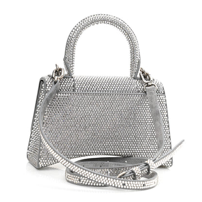 Balenciaga Strass Suede Hourglass Top Handle Bag XS Smoke Grey Crystal 3 of 10