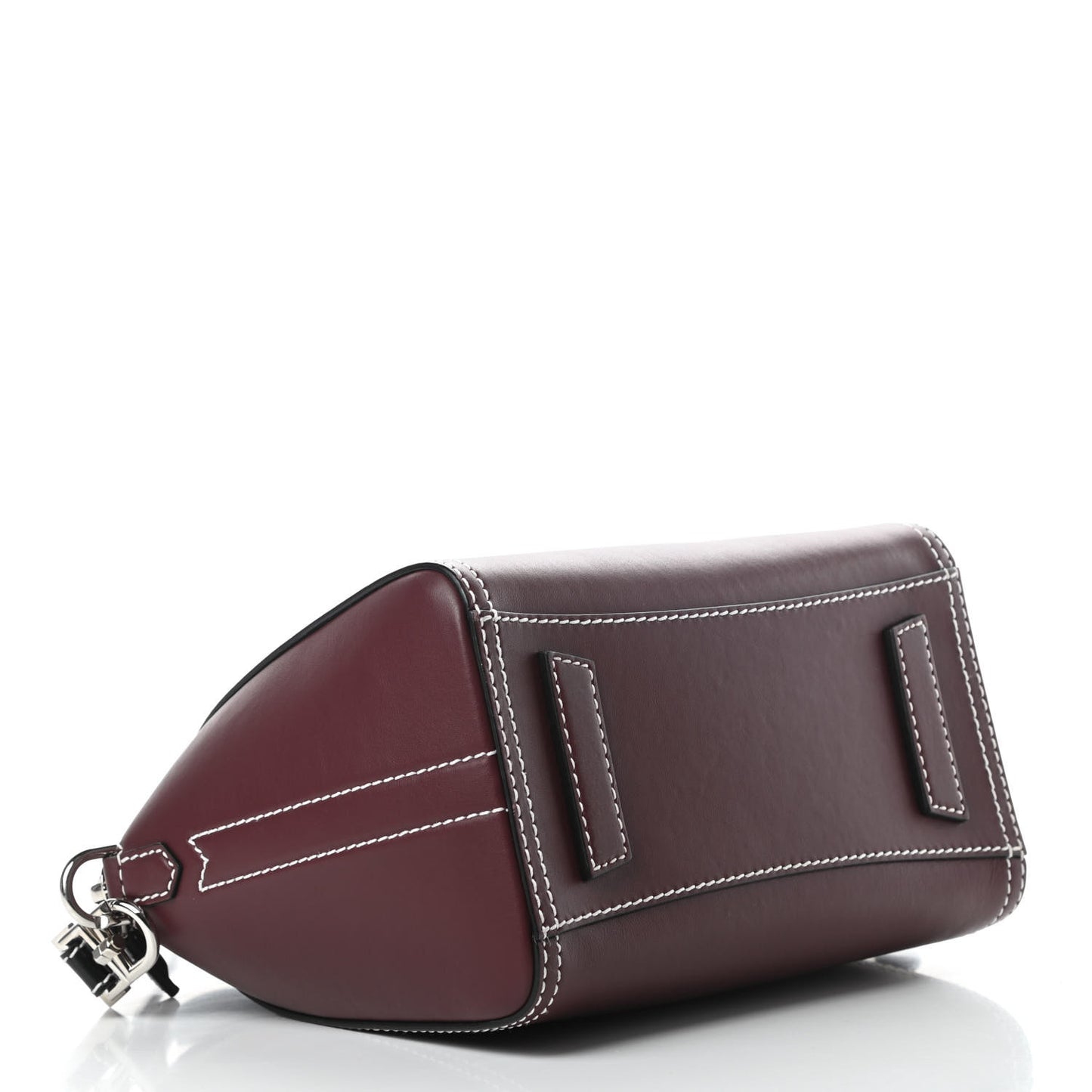 Calfskin Small Bi-Color Topstitch Antigona Oxblood Black