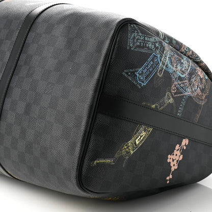 Louis Vuitton Damier Graphite Stamps Keepall Bandouliere 50 14 of 16
