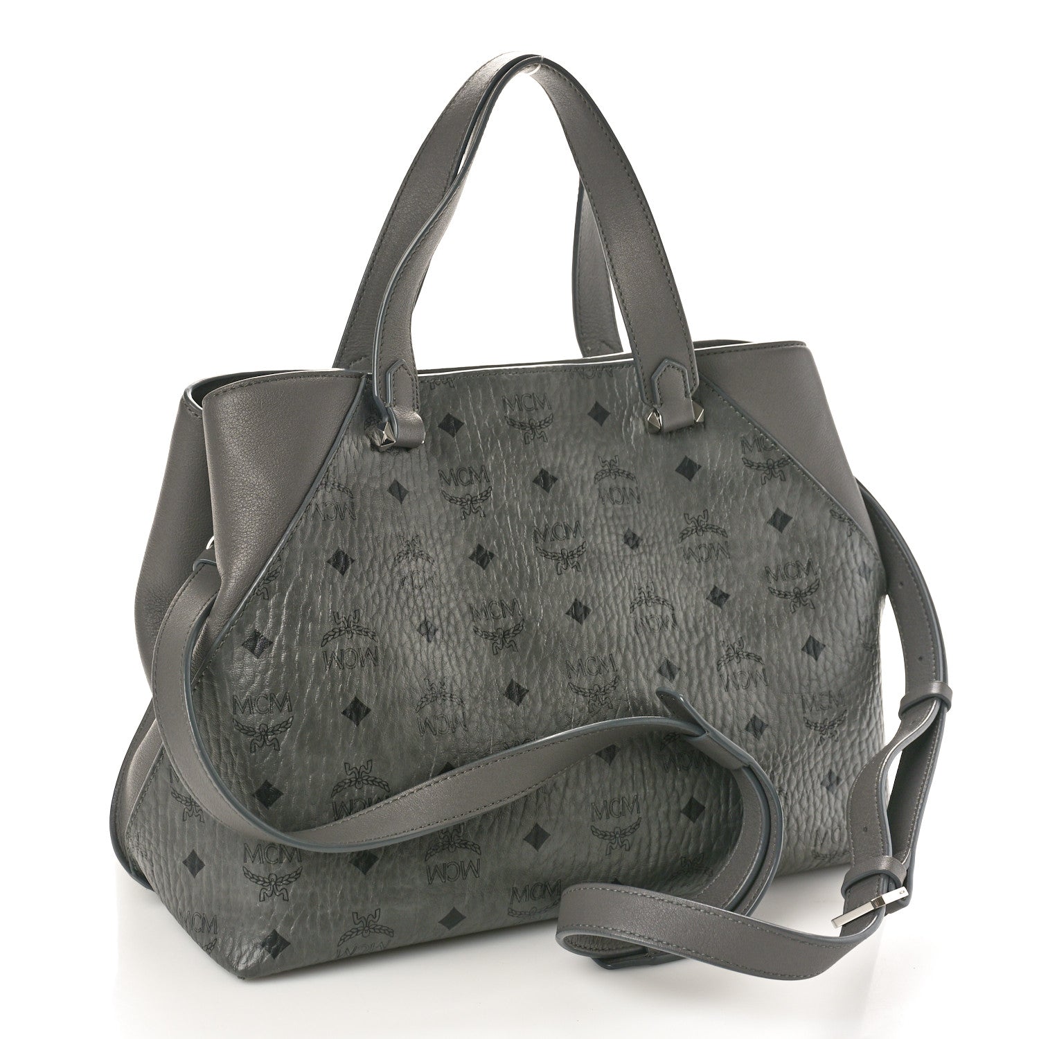 MCM Visetos Large Tote Grey 3 of 11