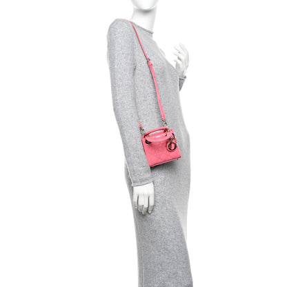 Christian Dior Patent Cannage Micro Lady Dior Peony Pink 2 of 10