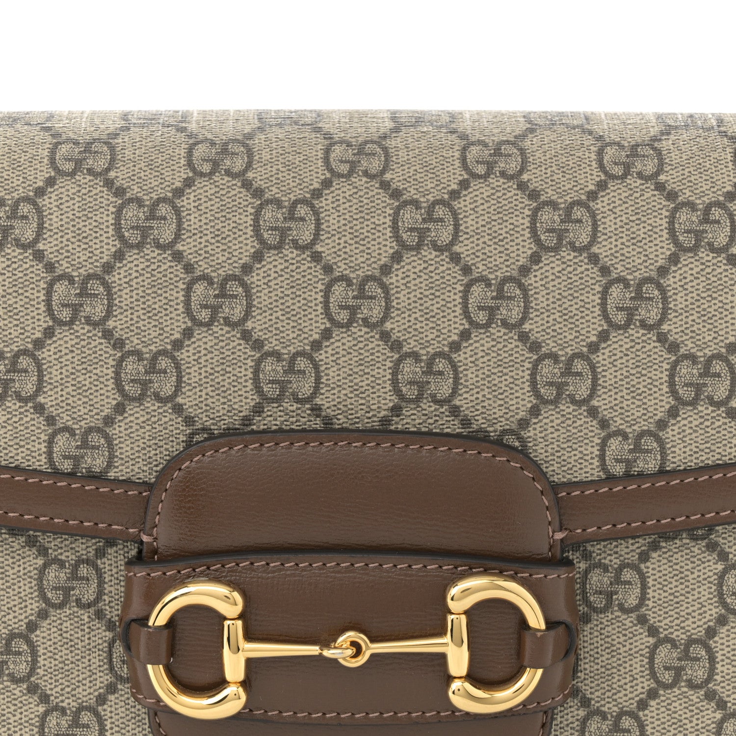 Gucci GG Supreme Monogram Horsebit 1955 Shoulder Bag Beige Brown Sugar 8 of 11