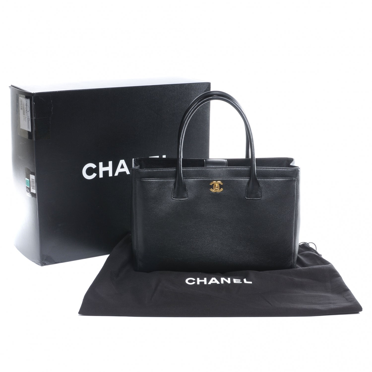 Chanel Calfskin Cerf Executive Shopper Tote Black 11 of 11