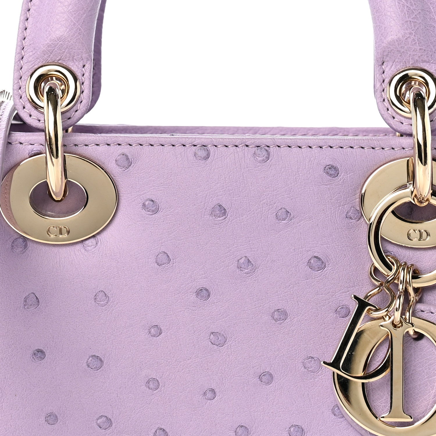 Christian Dior Ostrich Mini Lady Dior Purple 8 of 10
