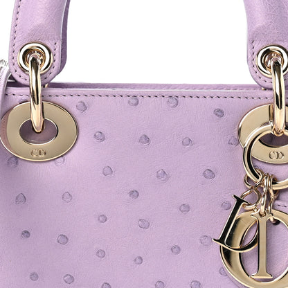Christian Dior Ostrich Mini Lady Dior Purple 8 of 10
