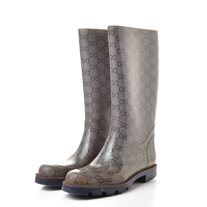 Gucci Rubber Monogram Edinburg Rain Boots 36 Transparent Blue 3 of 11