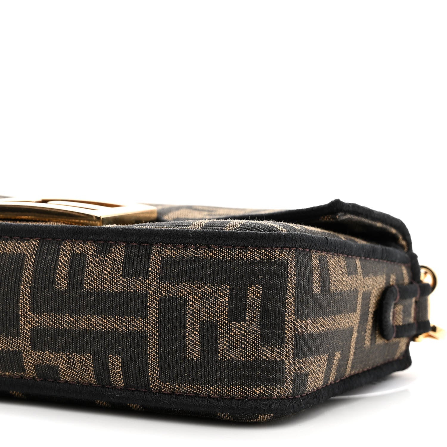 Fendi Fabric Jacquard FF 1974 Mini Baguette Tobacco Moro Black 10 of 11