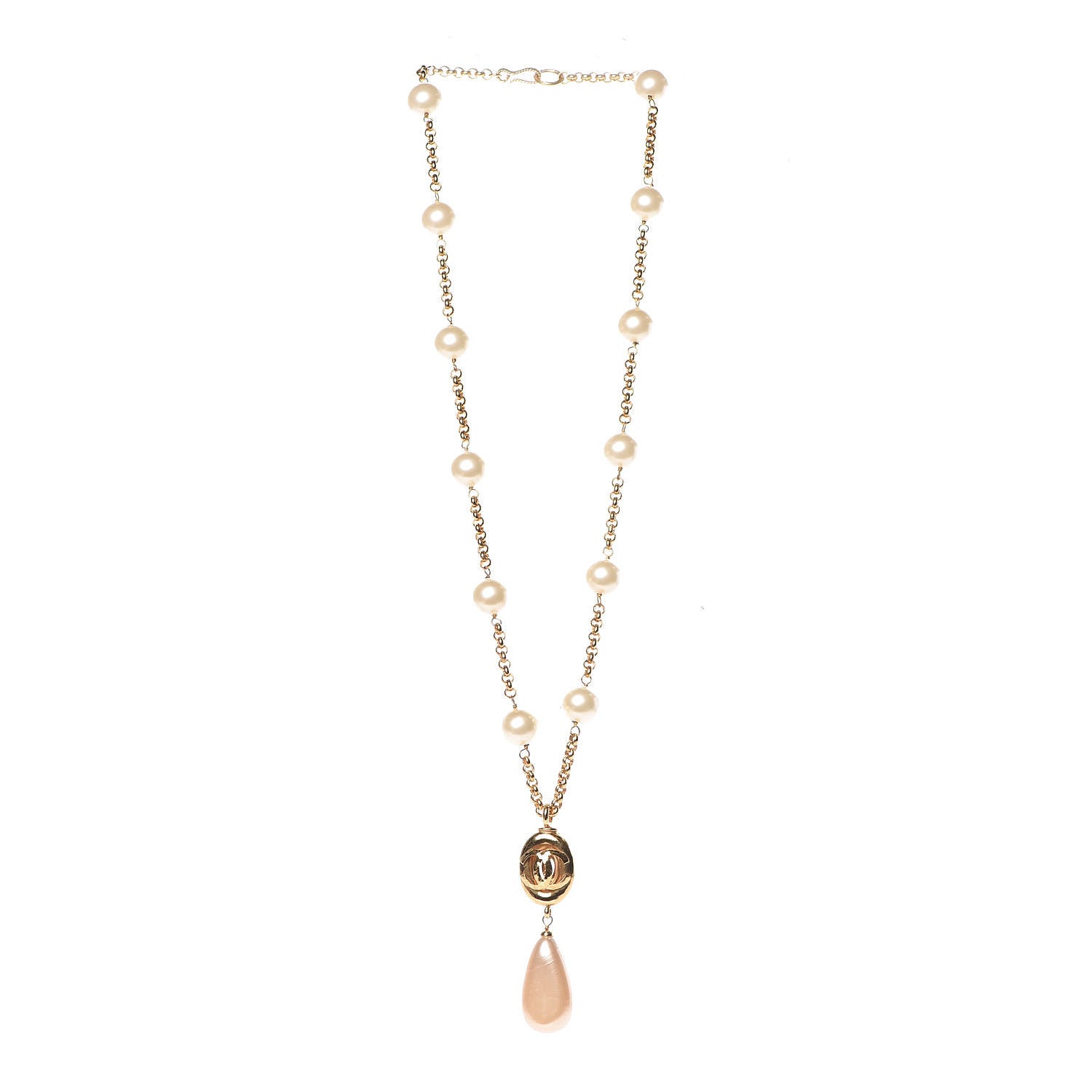 Chanel Pearl CC Long Necklace Gold 4 of 6