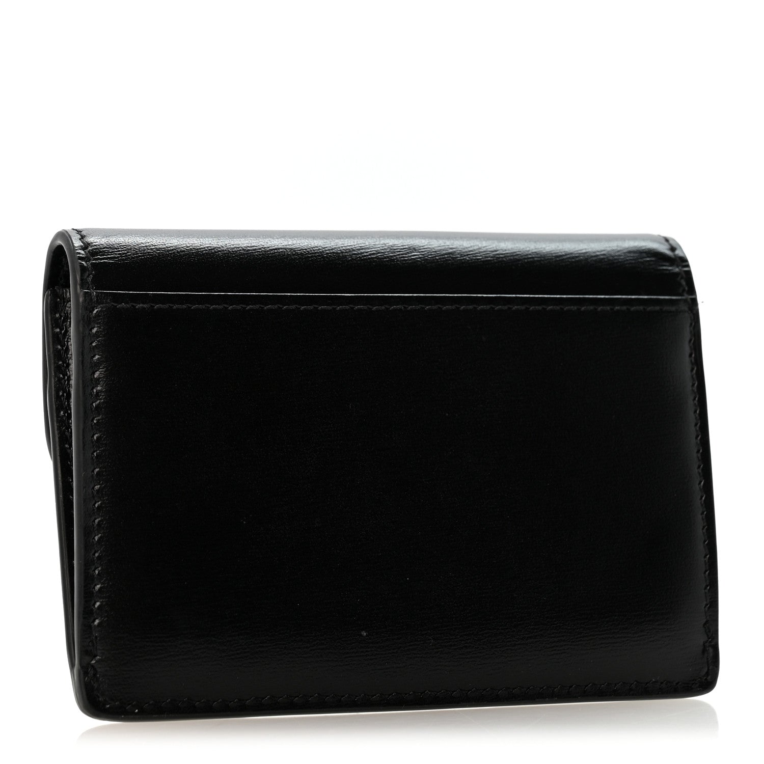 Celine Shiny Calfskin Triomphe Flap Card Holder Black 3 of 9