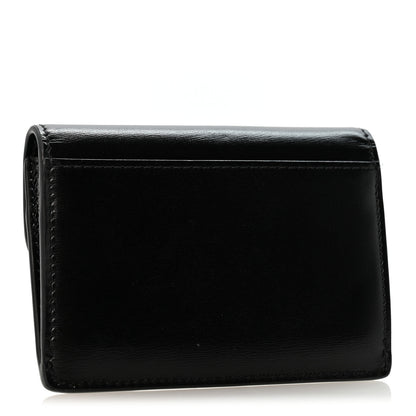 Celine Shiny Calfskin Triomphe Flap Card Holder Black 3 of 9