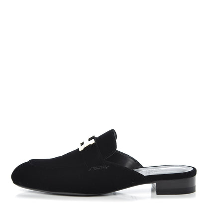 Hermes Velvet Trocadero Mule 37.5 Black 1 of 9