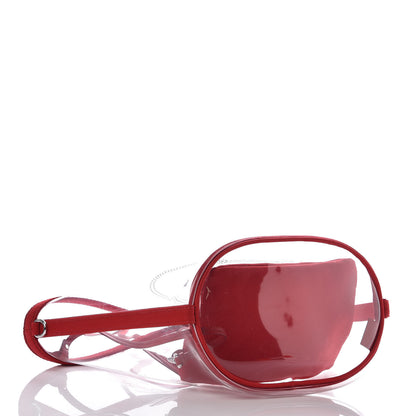Prada Plexiglass Canapa Shopper Tote Red 5 of 10