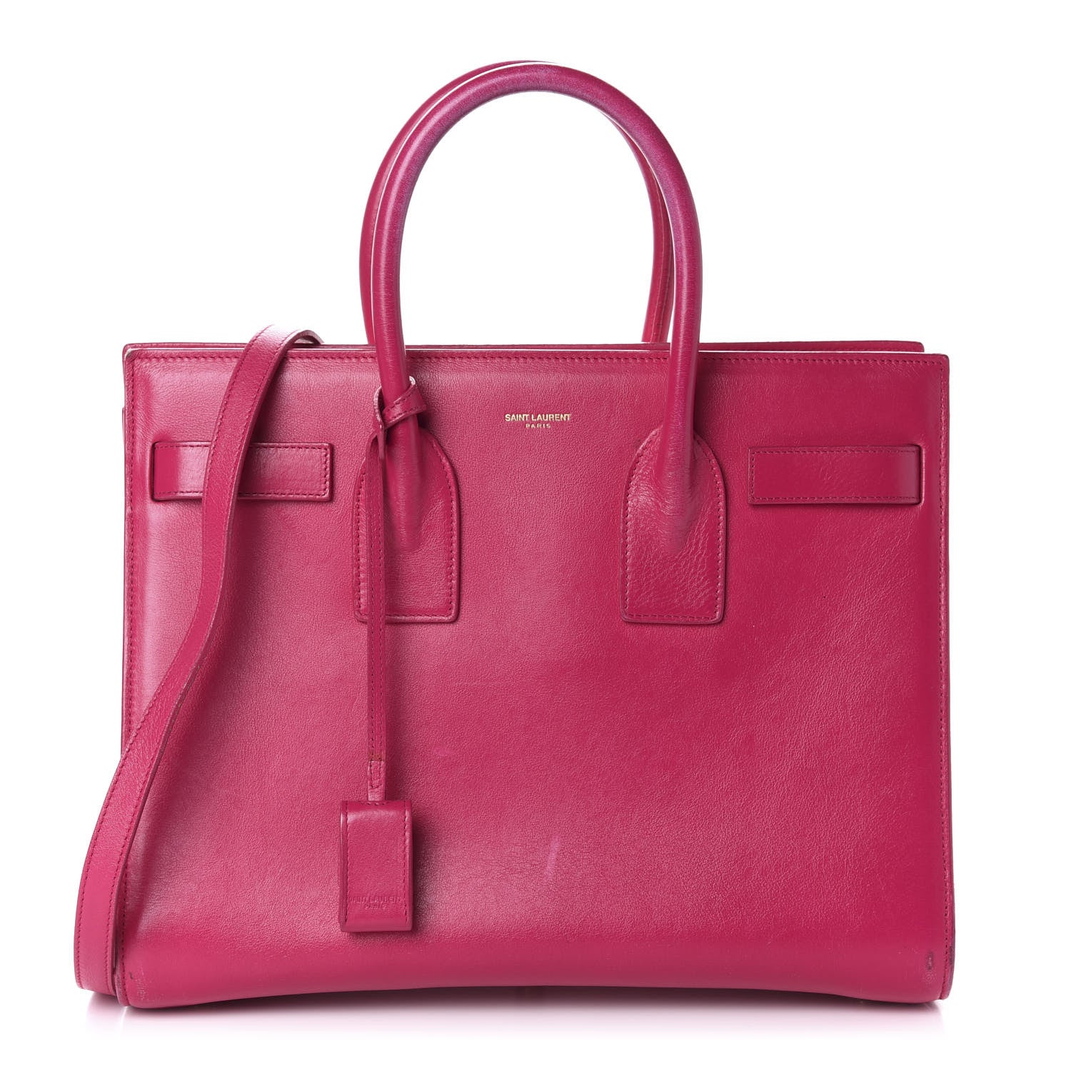 Saint Laurent Calfskin Sac De Jour Lipstick Fuchsia 1 of 14