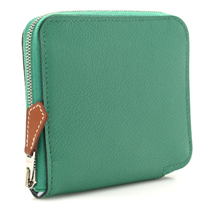 Hermes Evercolor Silk'In Compact Wallet Vert Jade 3 of 9