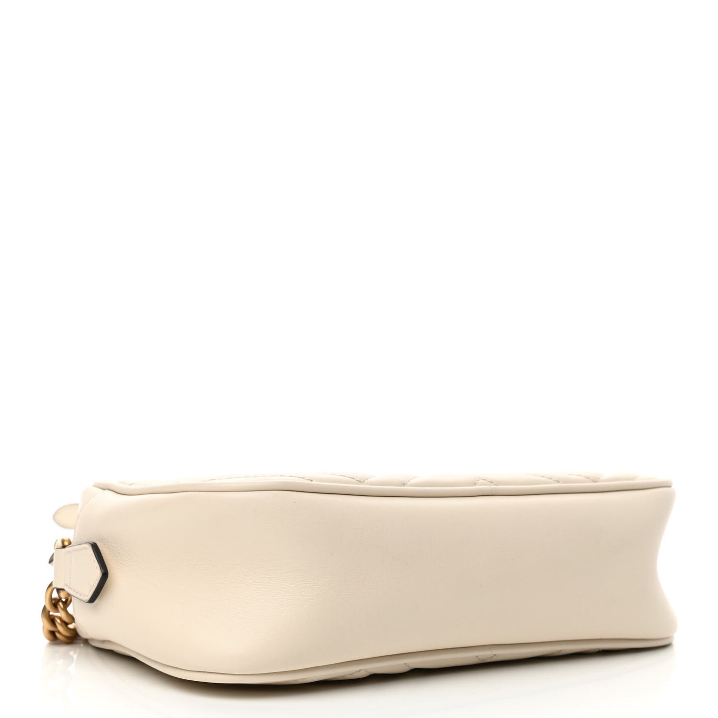 Calfskin Matelasse Small GG Marmont Chain Shoulder Bag White